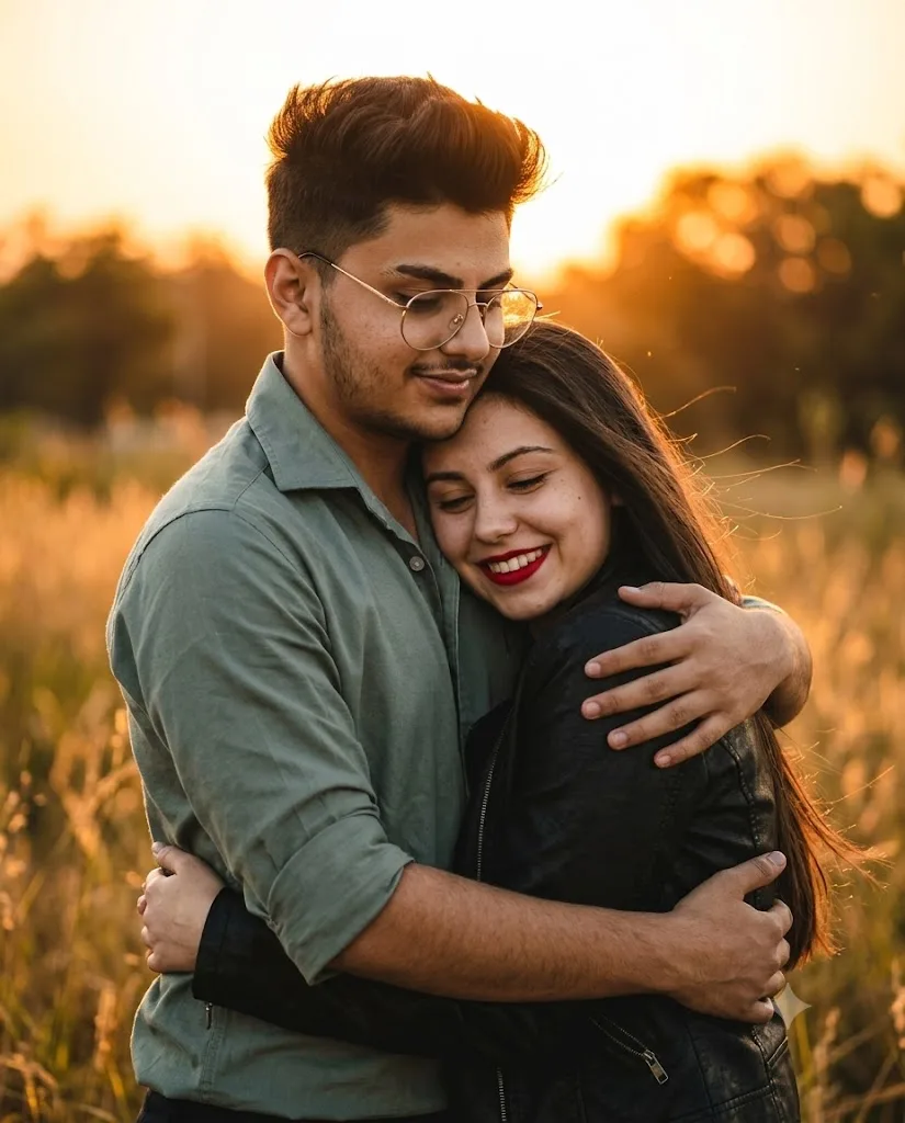 Retro style couple prompt example 1